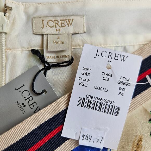 NWT JCrew Hawaiian Island Pleated Skirt Size 4 Petite - Picture 8 of 12